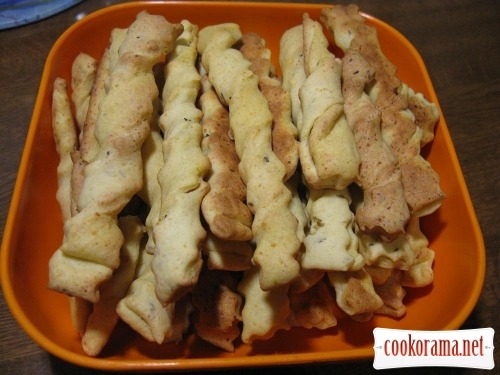 Cheese sticks from cottage cheese with spices