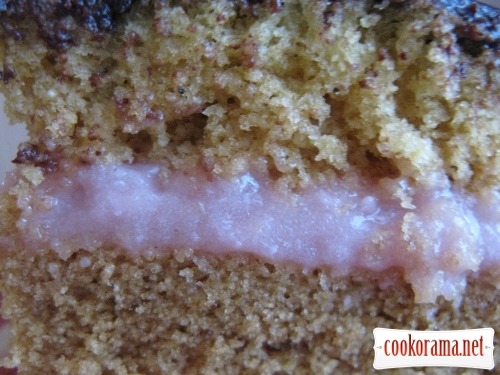 Manna-cake from microwave with zephyr cream