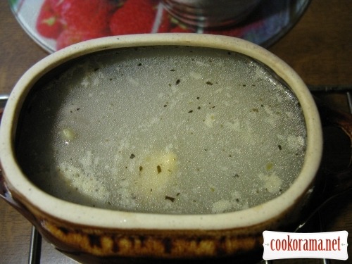 Vareniki from pots in mushroom gravy