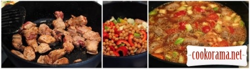 Tazhin with beef and vegetables
