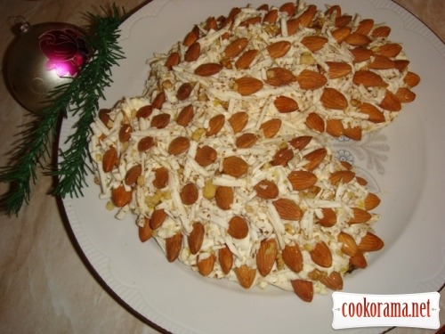 New Year`s salad «Pine cones»