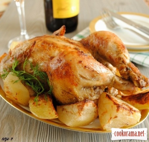 Chicken baked with potato
