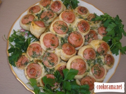 Sausages in dough «Honeycombs»