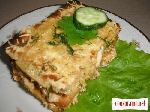 Lasagna from crackers