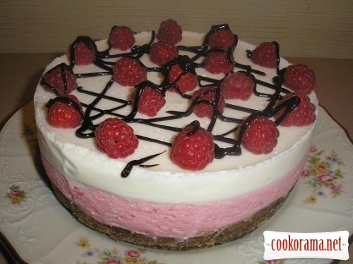 Raspberry cake without baking